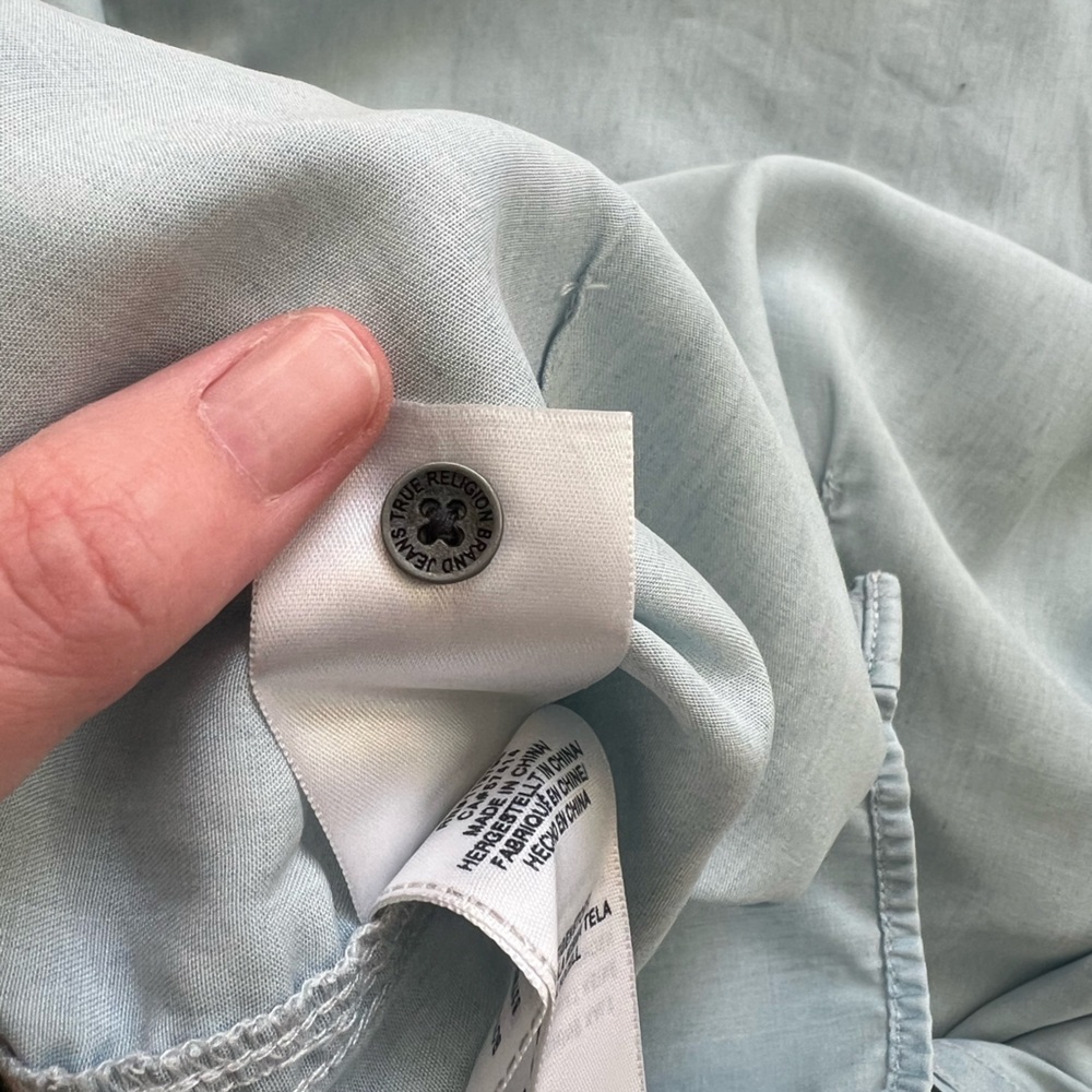 True Religion- Utility Button Down Shirt- Light Blue- XS - Picture 6 of 13